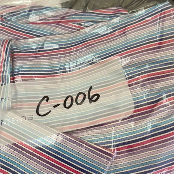 Robert Graham Size 44 17.5 (XL) Purple-Pink-Blue Striped LS Luxury Shirt - Picture 6 of 6